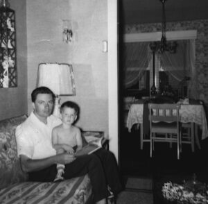 Dad and Me in Price Street Living Room (1957)