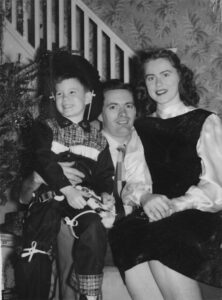 Me, Dad, and Mom at Christmas (1958)