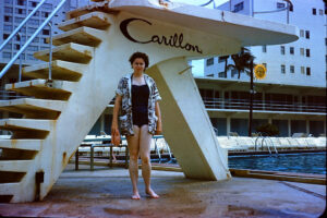 Mom on Carillon Boat en route to Nassau (1962)