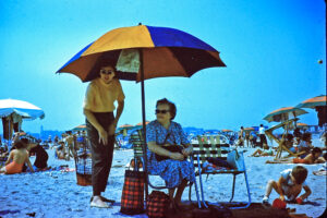 Mom and Nan at the shore (1962)