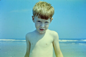 Closeup of Bob at beach (1961)