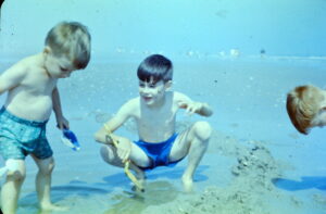 Neil and Me digging in sand (1961)